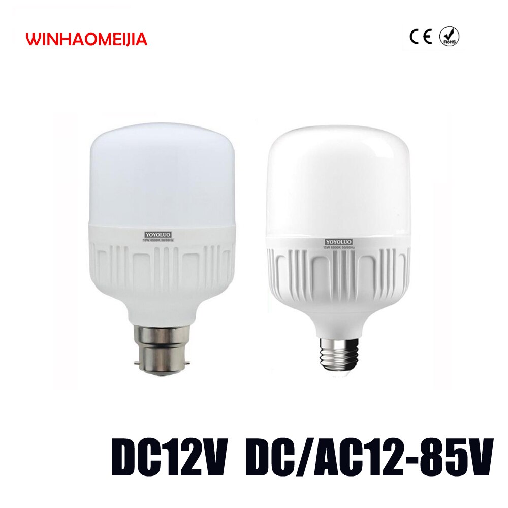LED  dc12 V 24V 36V  E27 Lampada 6W 9W 12W 15..